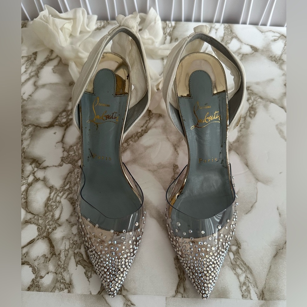 Christian Louboutin Silver Crystal Heels